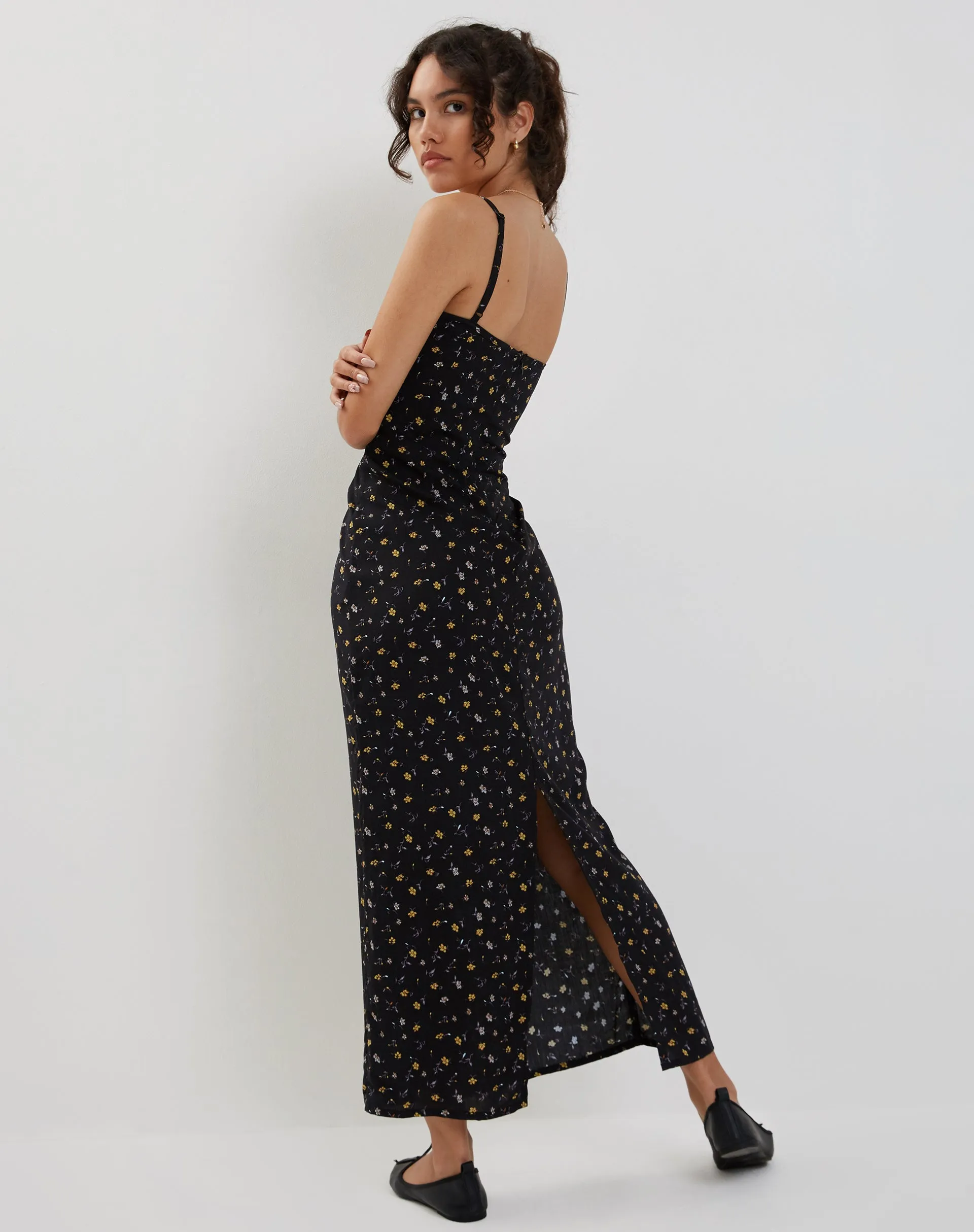 Kafka Maxi Dress in Pretty Petal Black