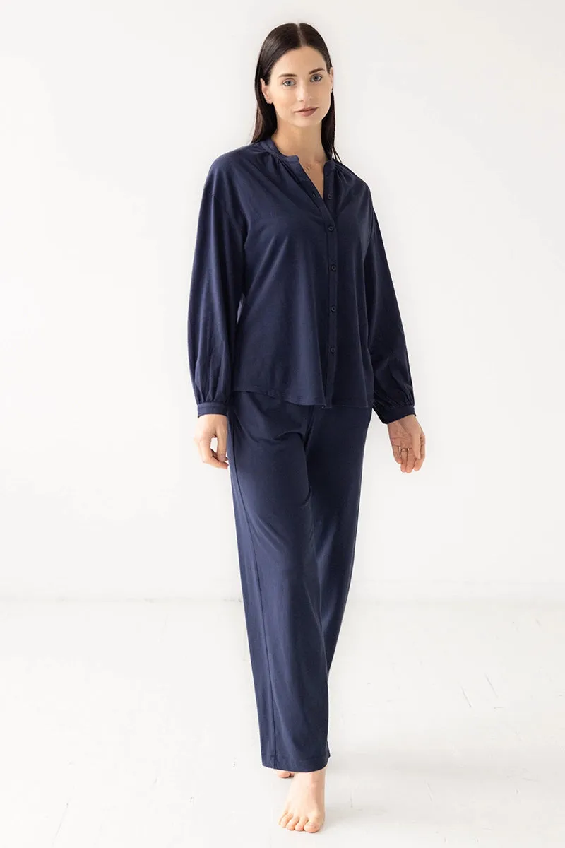 Mandarin Collar Soft Pima Cotton Pajamas