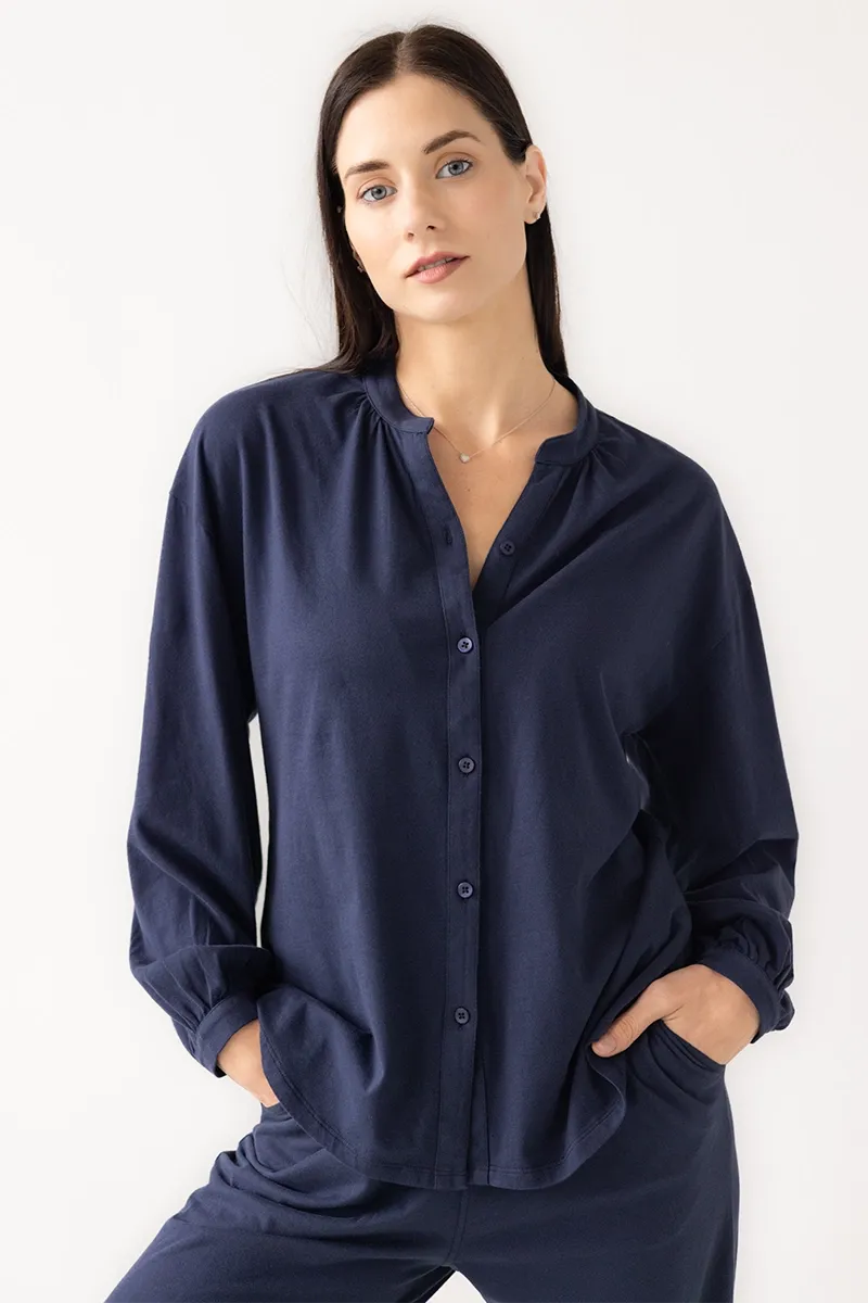 Mandarin Collar Soft Pima Cotton Pajamas