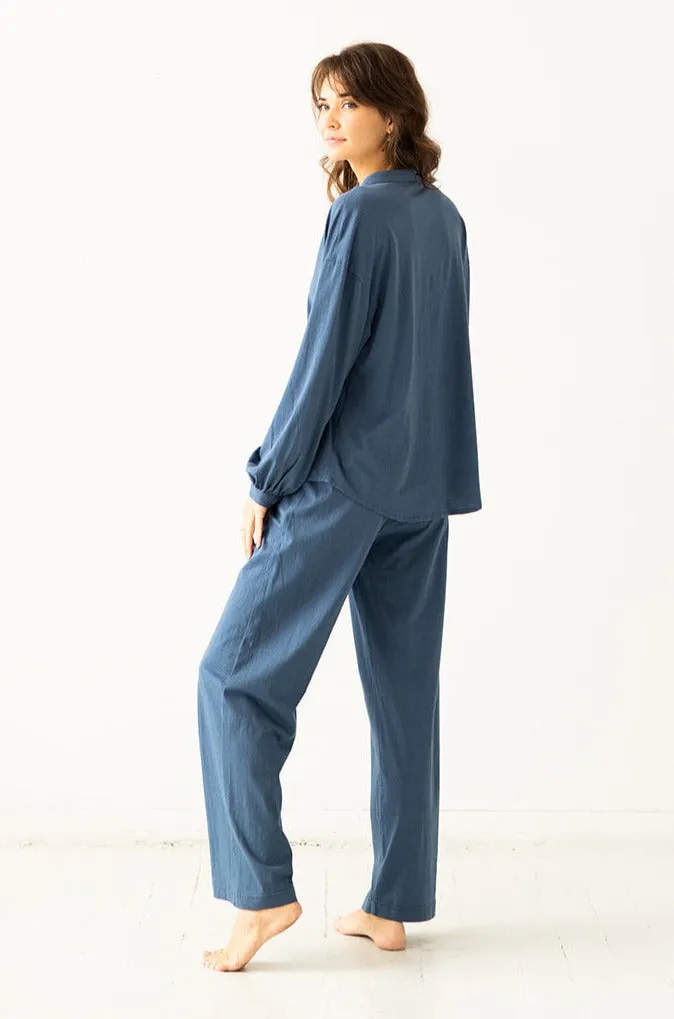 Mandarin Collar Soft Pima Cotton Pajamas