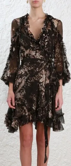 'Maples' Feathery Wrap Dress