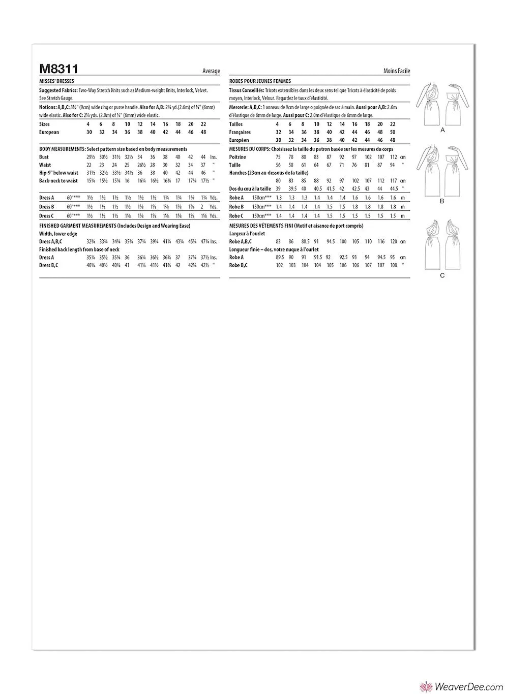 McCall's Pattern M8311 Misses' Dresses