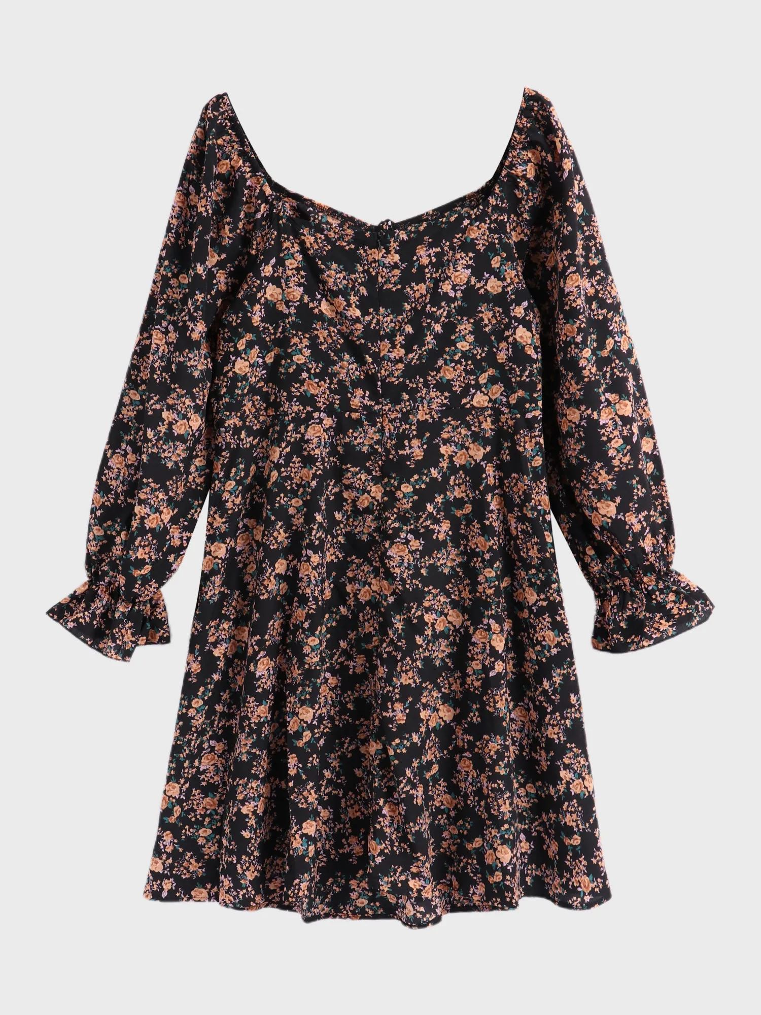 Midsize Sweetheart Neck Floral Midi Dress