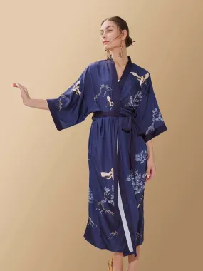 Mountain Crane Kimono Robe