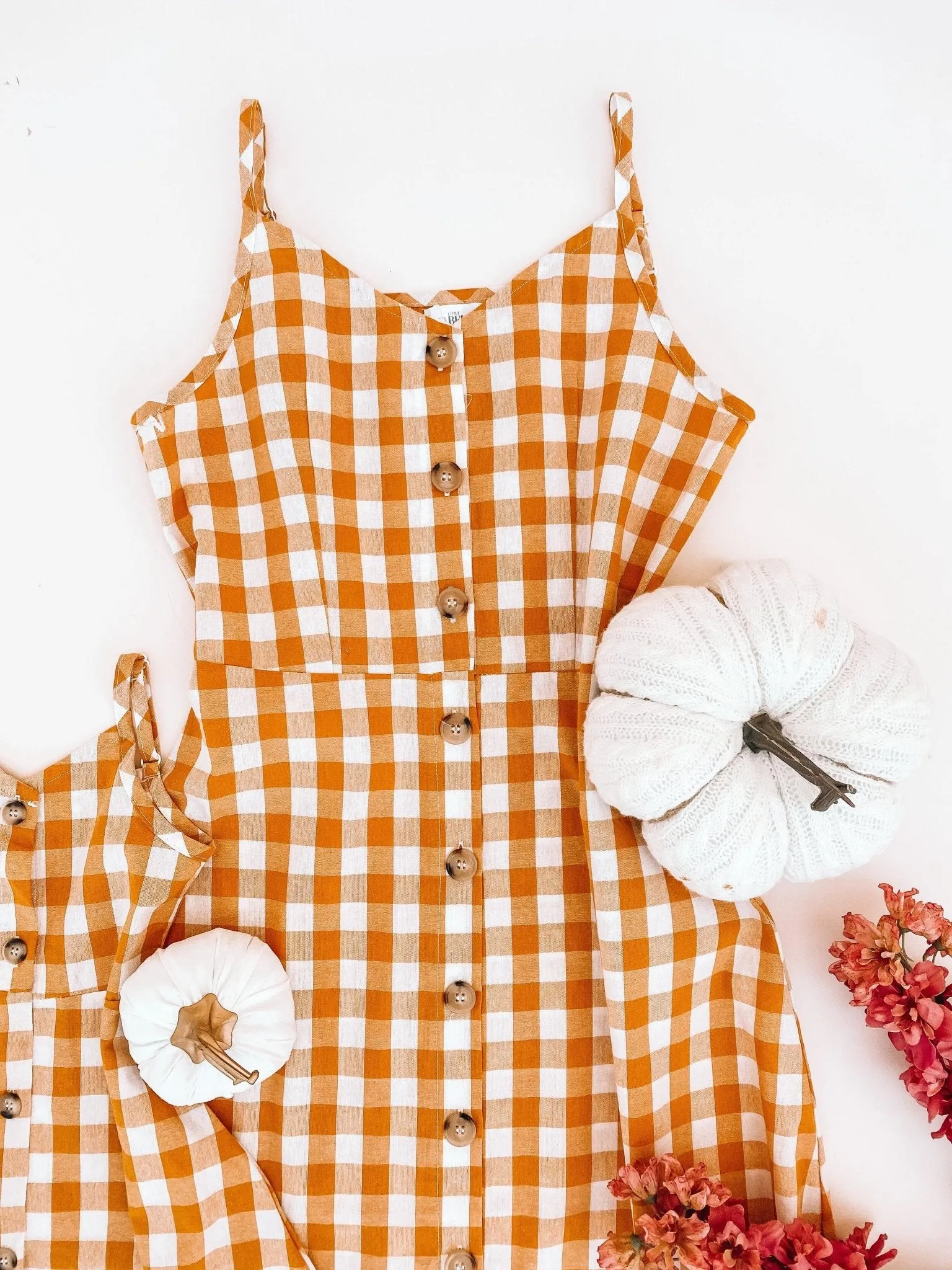 Mustard Checkered Matching Dresses