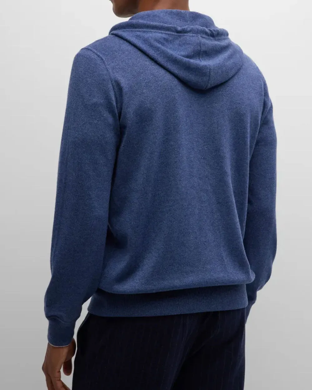 Navy Cashmere Full Zip Hoodie