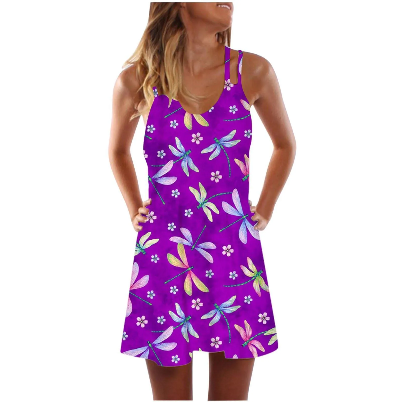 New Fashon Butterfly Print Short Dresses