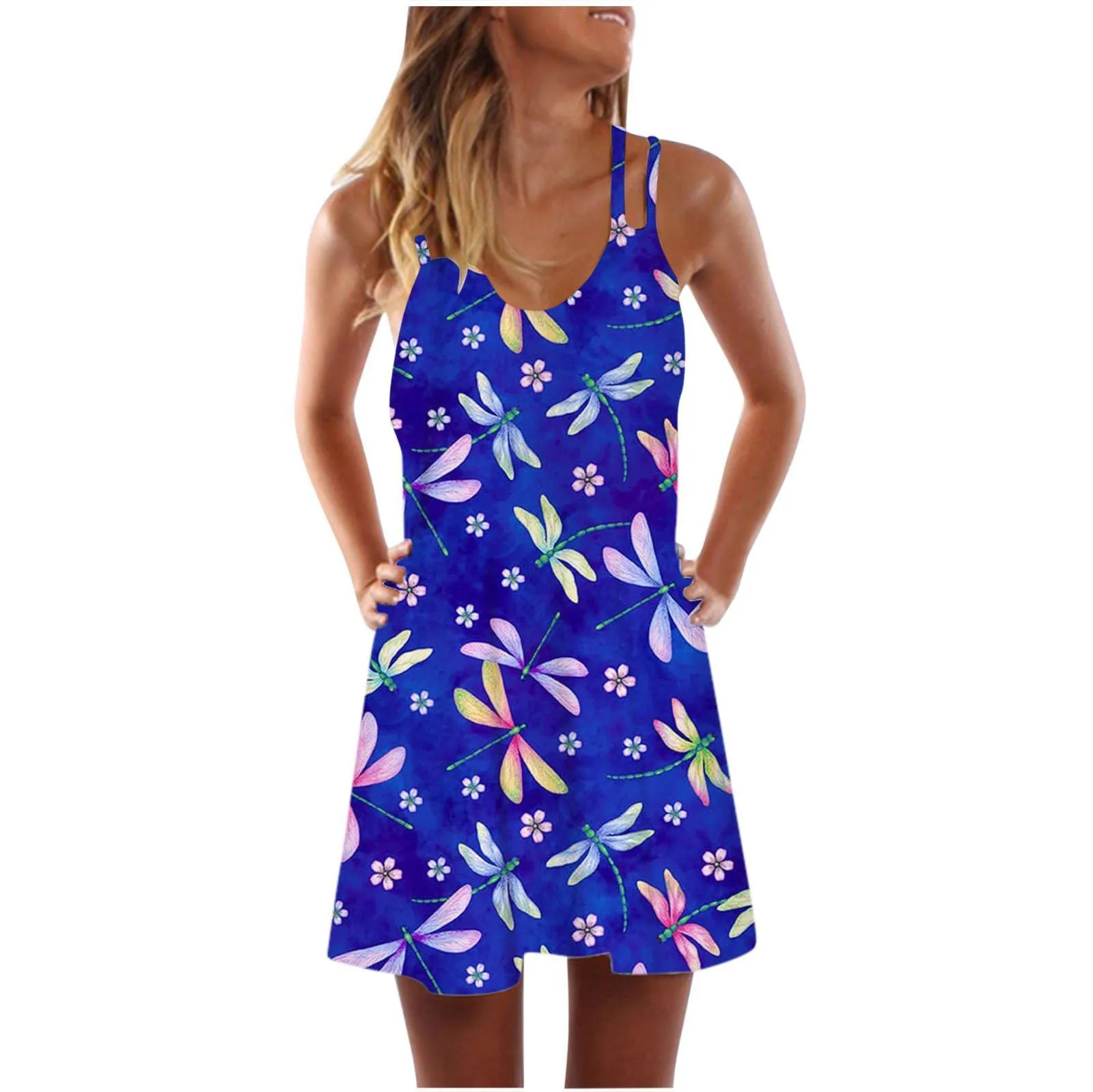 New Fashon Butterfly Print Short Dresses