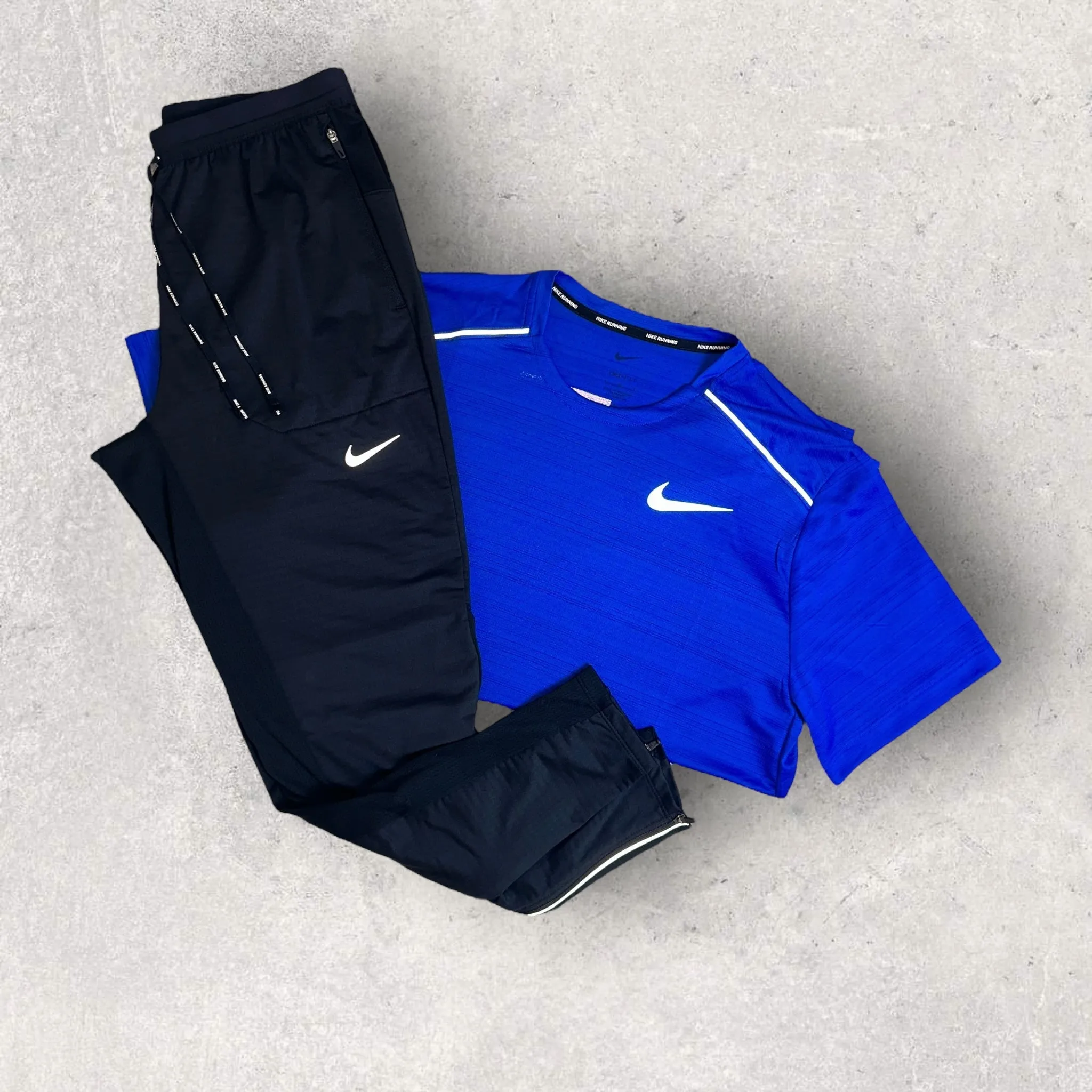 NIKE MILER 1.0 TROUSER SET - ROYAL BLUE / PHENOM ELITE BLACK PANTS