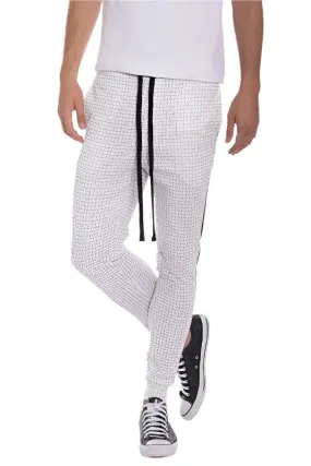 Patterned Sweatpants with Side Stripe