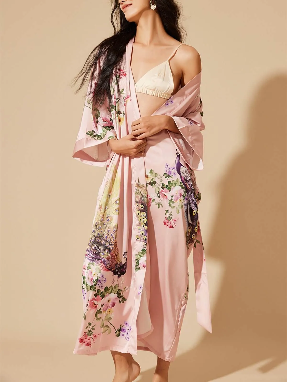 Peacock Pink Kimono Robe