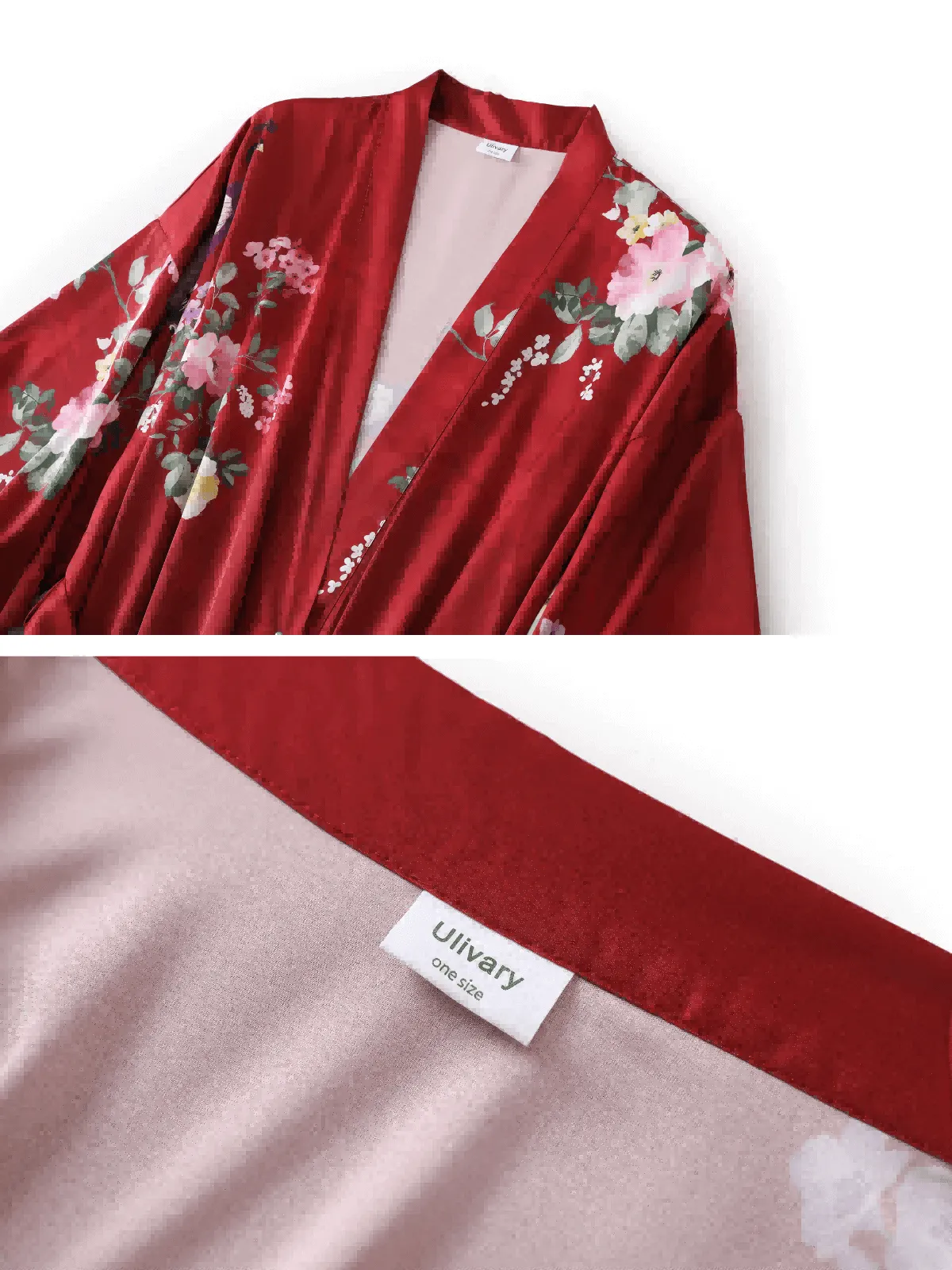 Peacock Red Kimono Robe