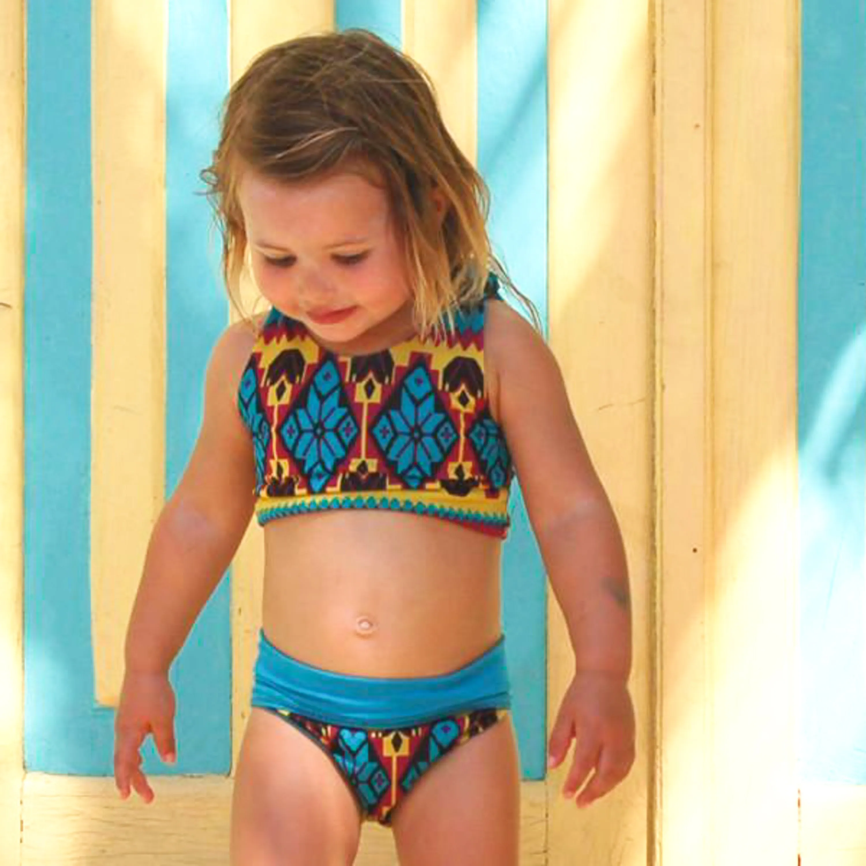 Reversible Aztec Bikini Blue