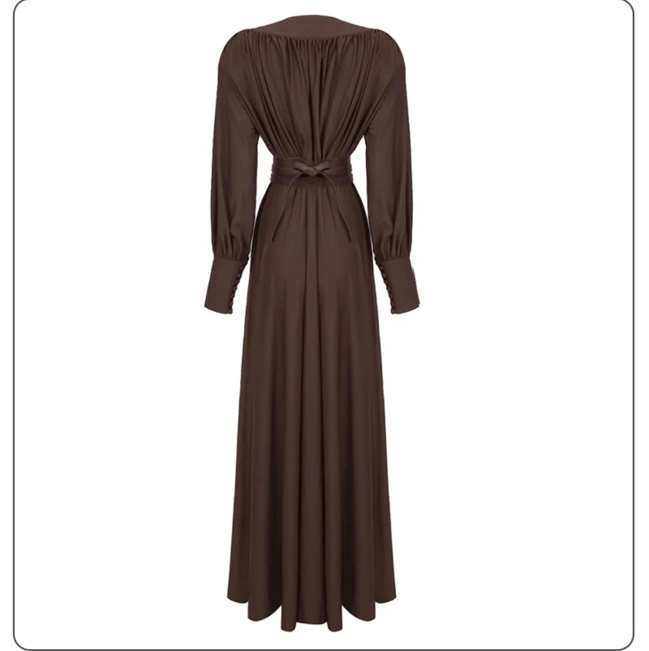 ROSEY Tan Maxi Dress With Waist Belt