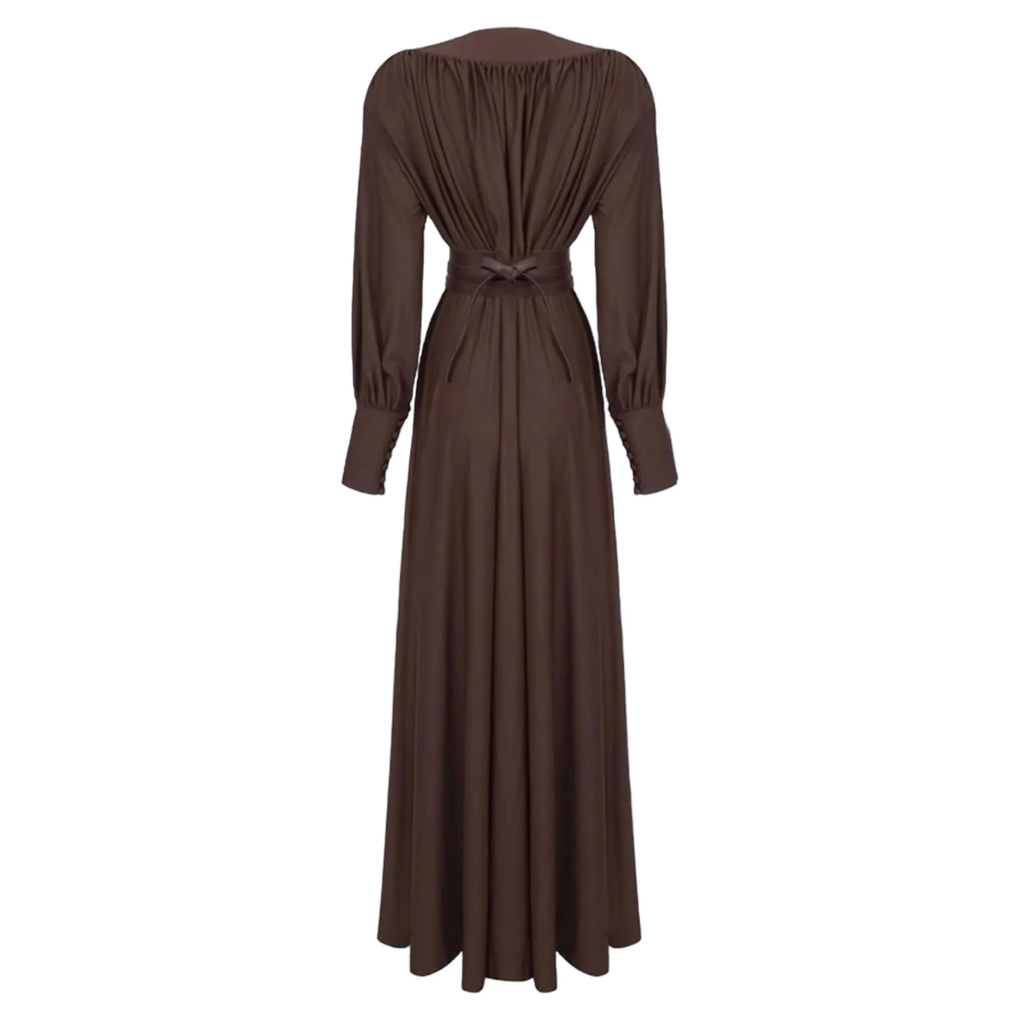 ROSEY Tan Maxi Dress With Waist Belt