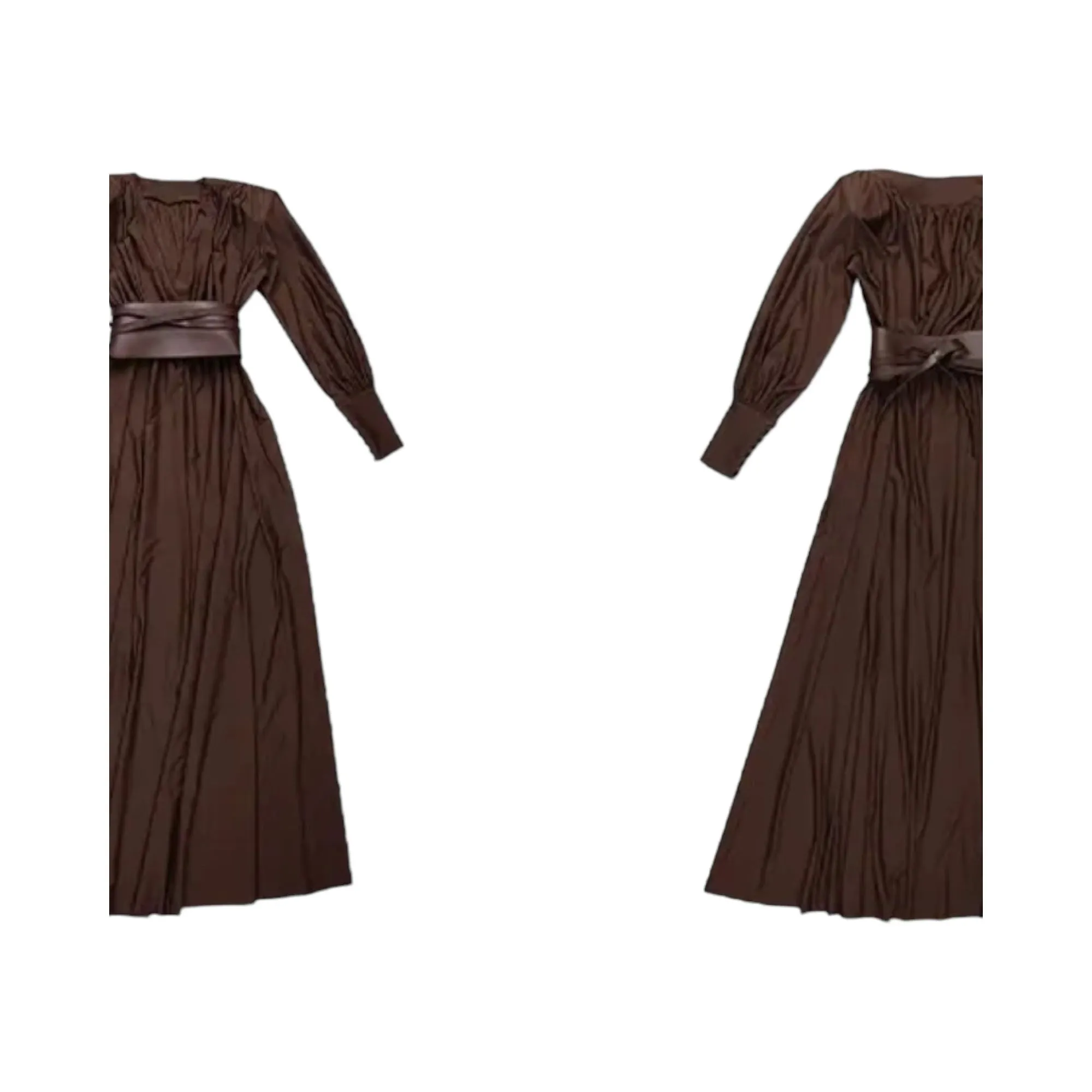 ROSEY Tan Maxi Dress With Waist Belt