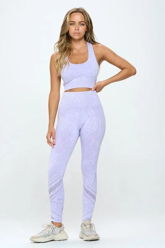 Seamless Two Piece Yoga mineral washed active set *Online Only*