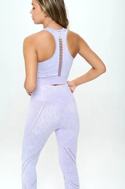 Seamless Two Piece Yoga mineral washed active set *Online Only*