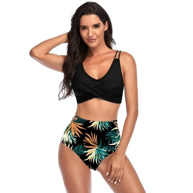 Sexy Ladies' Separated High Waist Push Up Bikini Set Plus Size