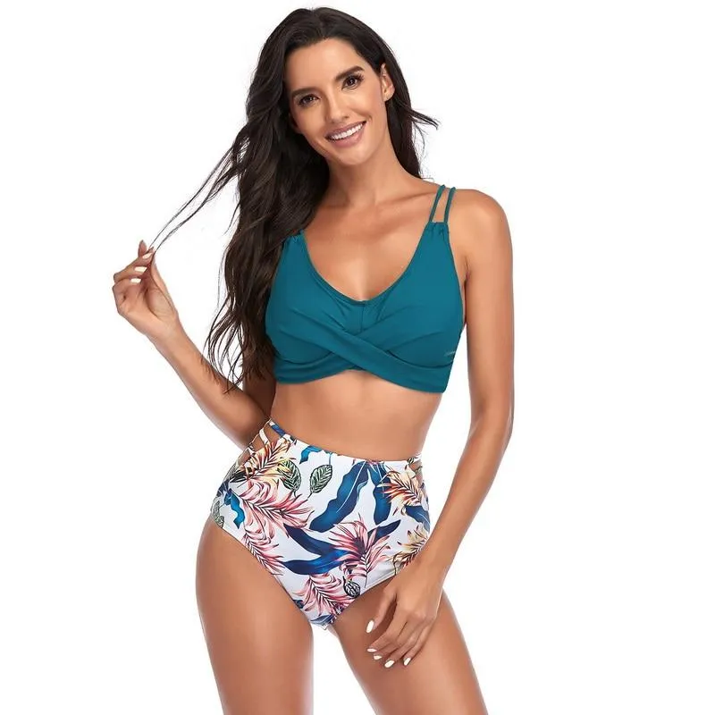 Sexy Ladies' Separated High Waist Push Up Bikini Set Plus Size