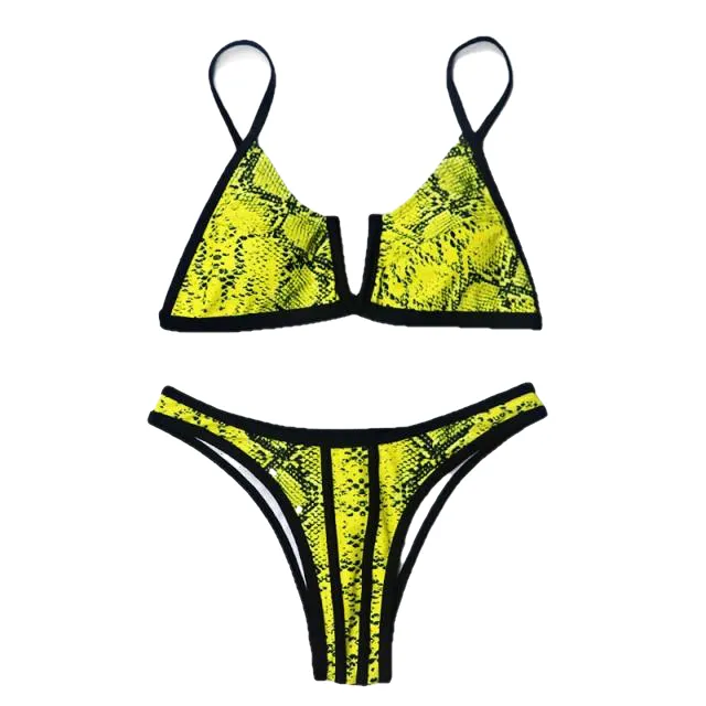 Sexy Ladies' V-neck Push Up Brazilian Bikini Set