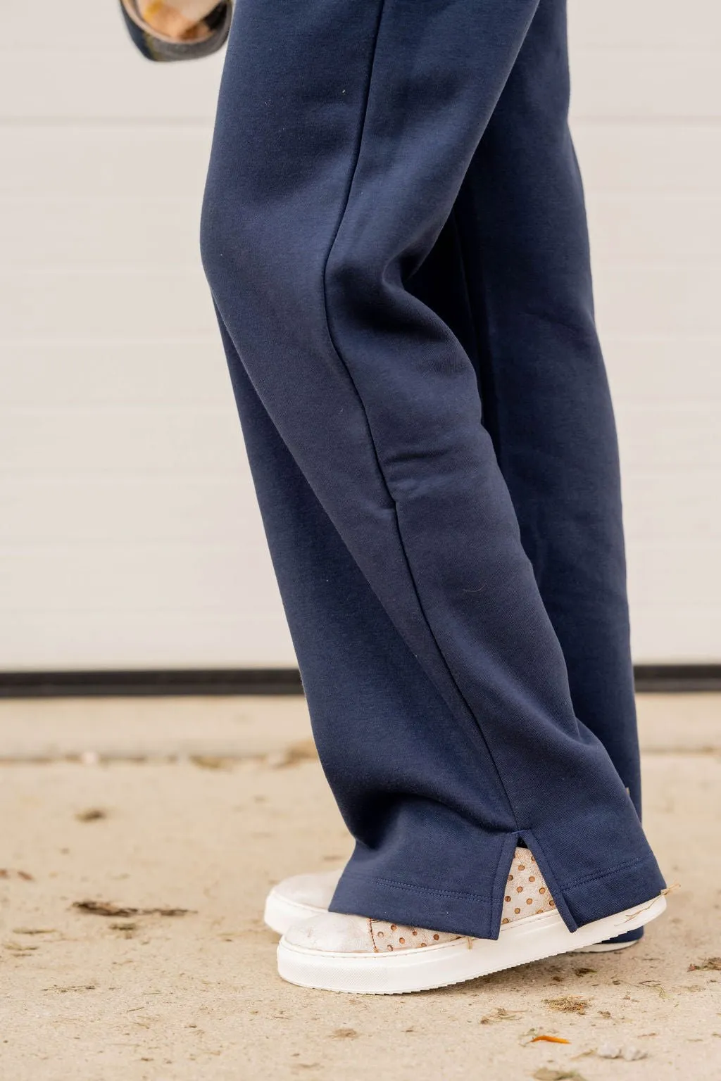 Side Slit Drawstring Sweatpants