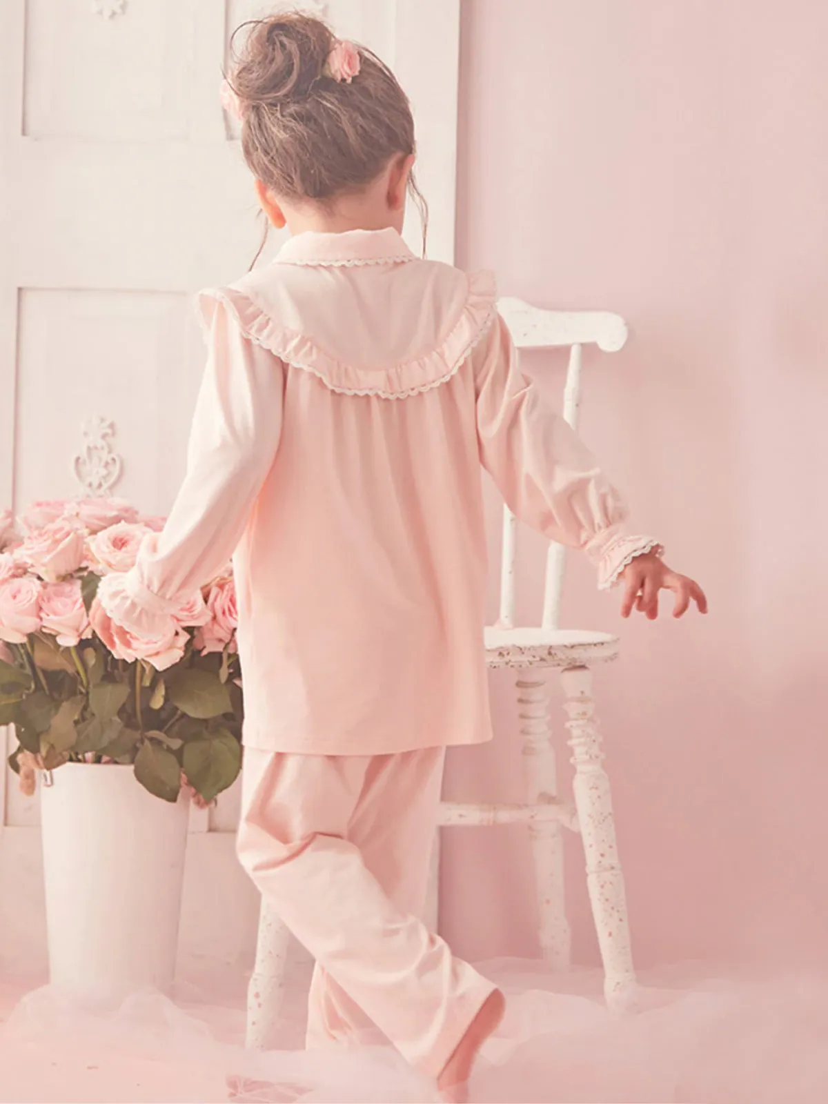 Sweetest Dreams Ruffle Collar Pink Pajamas