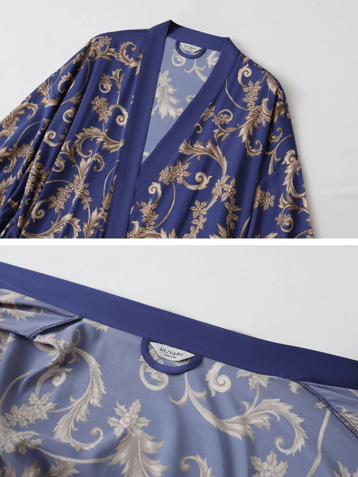 Tassels Blue Kimono Robe