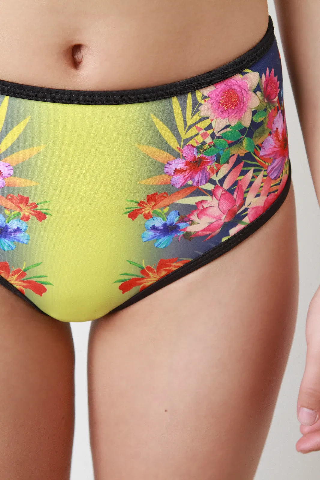 Tropical Print High Waist Bikini