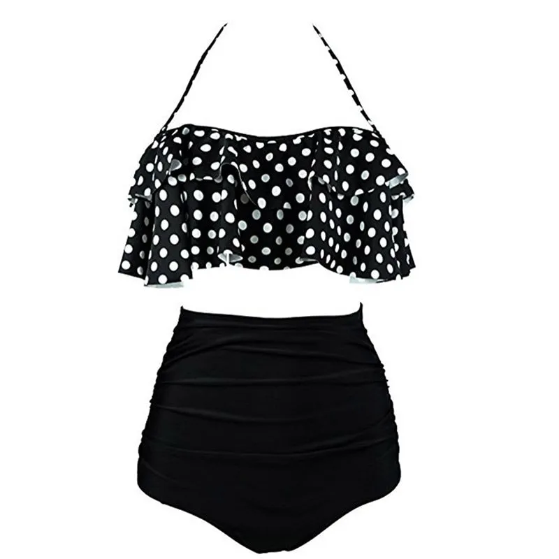 VenusFox Vintage High Waist Push Up Bikini Set