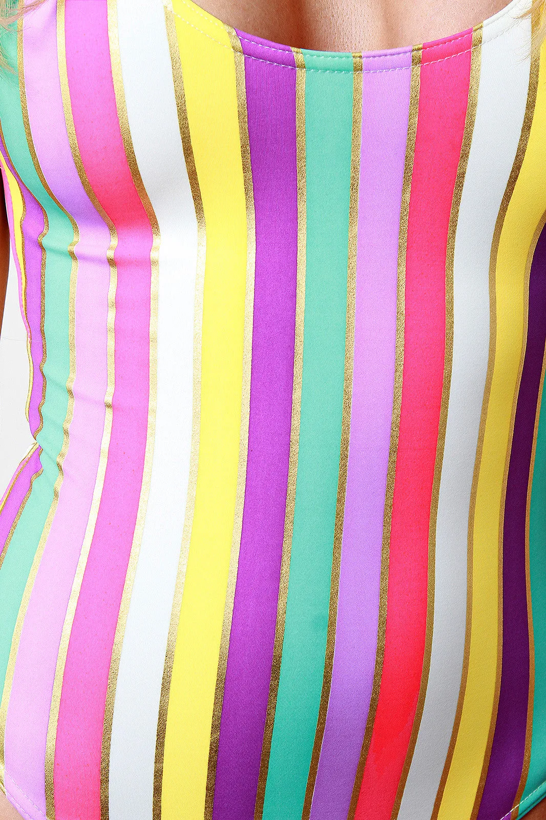 Vertical Vibrant Striped Swimsuit