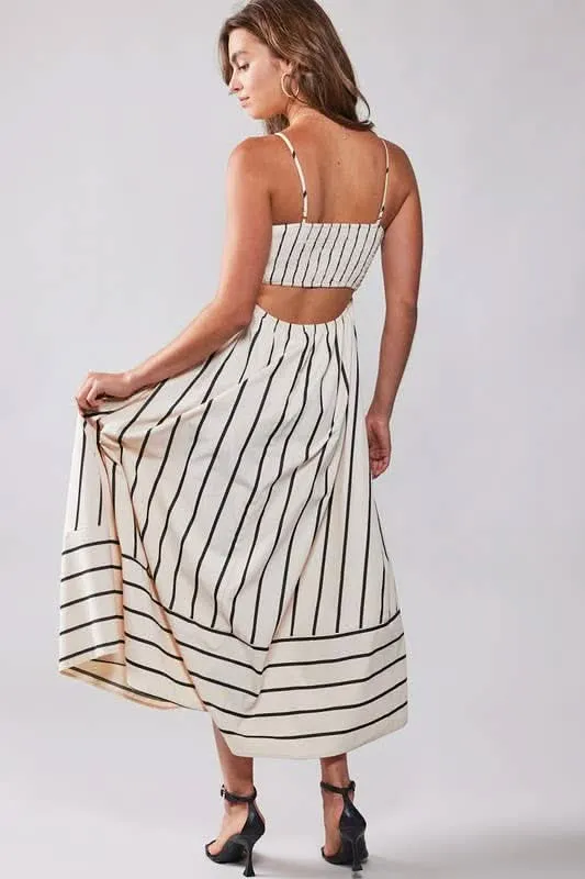 Wildflowers Striped Maxi Dress