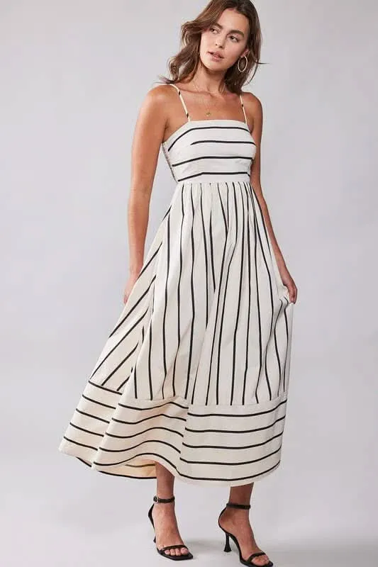 Wildflowers Striped Maxi Dress