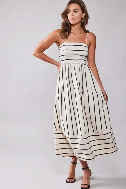 Wildflowers Striped Maxi Dress