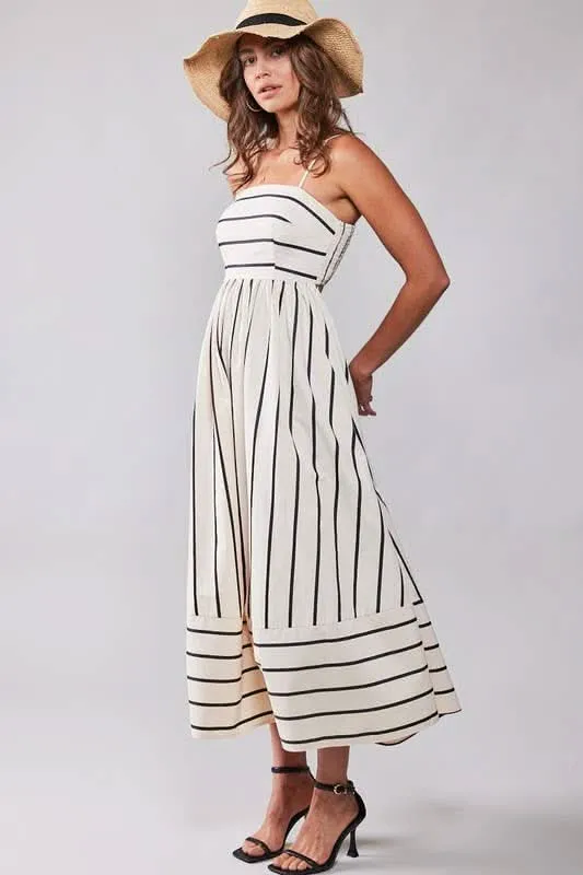 Wildflowers Striped Maxi Dress