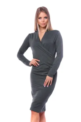 Wrap Front Midi Dress